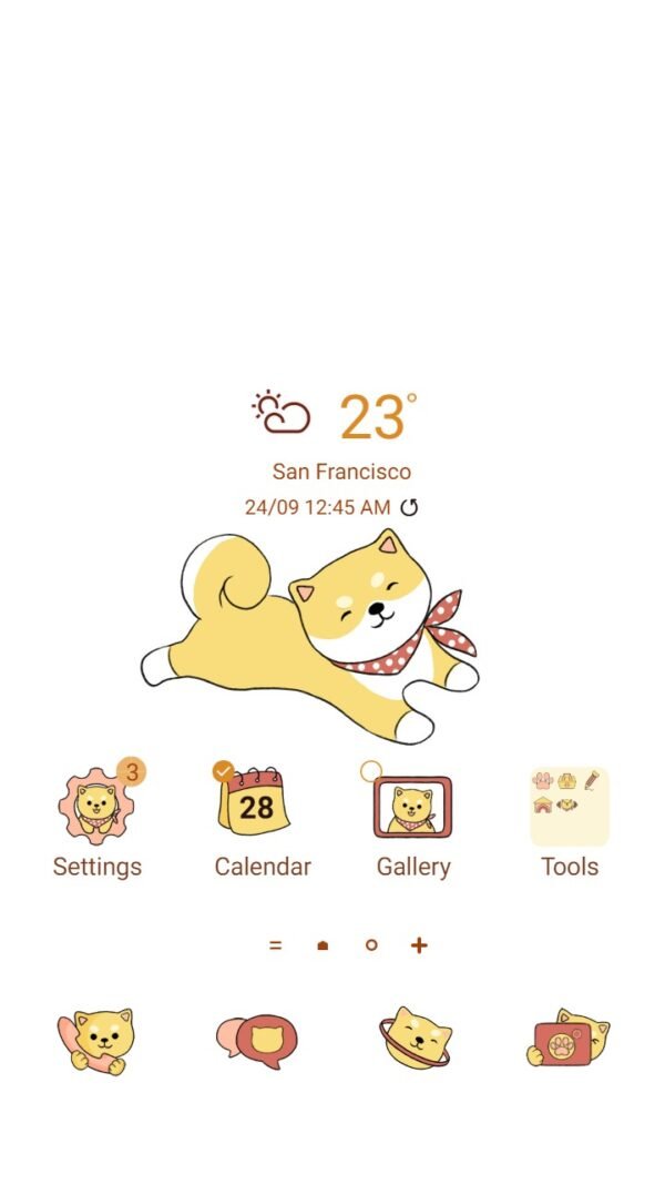 Samsung Themes: ❤️Mun❤️ Smile of Shiba ~❤️ Premium Theme Free the cuteness of the shiba dog in a scarf