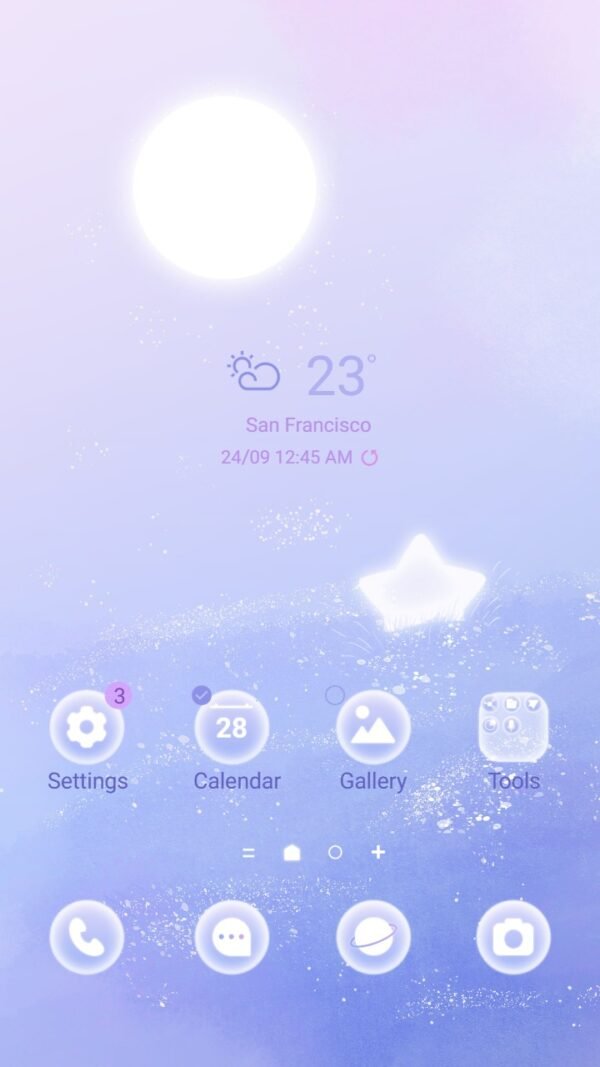 Samsung Themes: ❤️Mun❤️ Dream aesthetic sky ~❤️ Premium Theme Official with beautiful clould, moon and star