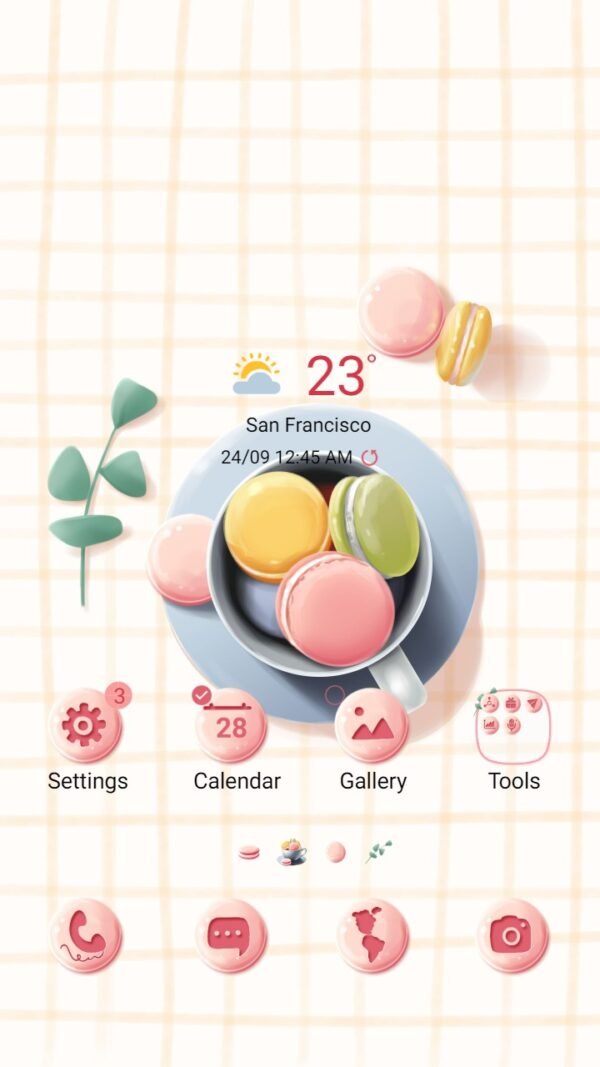 Samsung Themes: ❤️Mun❤️ Colourful Macarons ~❤️ Premium Theme delicious pastel macarons