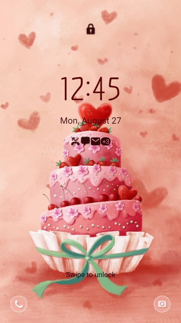 Samsung Themes: ❤️Mun❤️ Sweet Cakes ~❤️ Premium Theme with pink cream cakes - Image 2