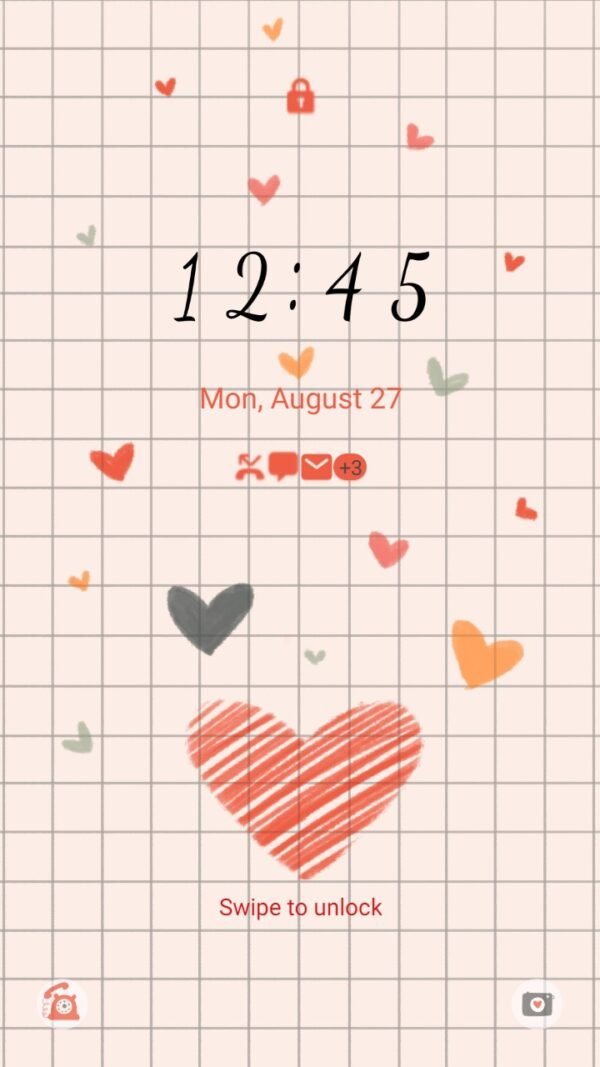 Samsung Themes: ❤️Mun❤️ Simple Heart ~❤️ Premium Theme simple hearts and checkers - Image 2