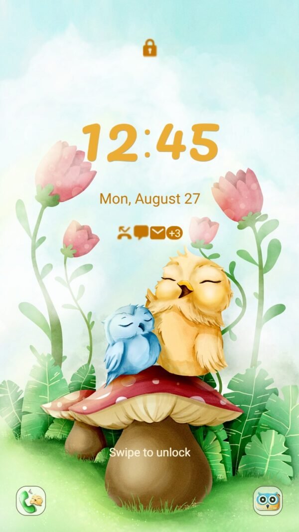 Samsung Themes: ❤️Mun❤️ Colorful Owls ~❤️ Premium Theme the excitement of the bird world - Image 2