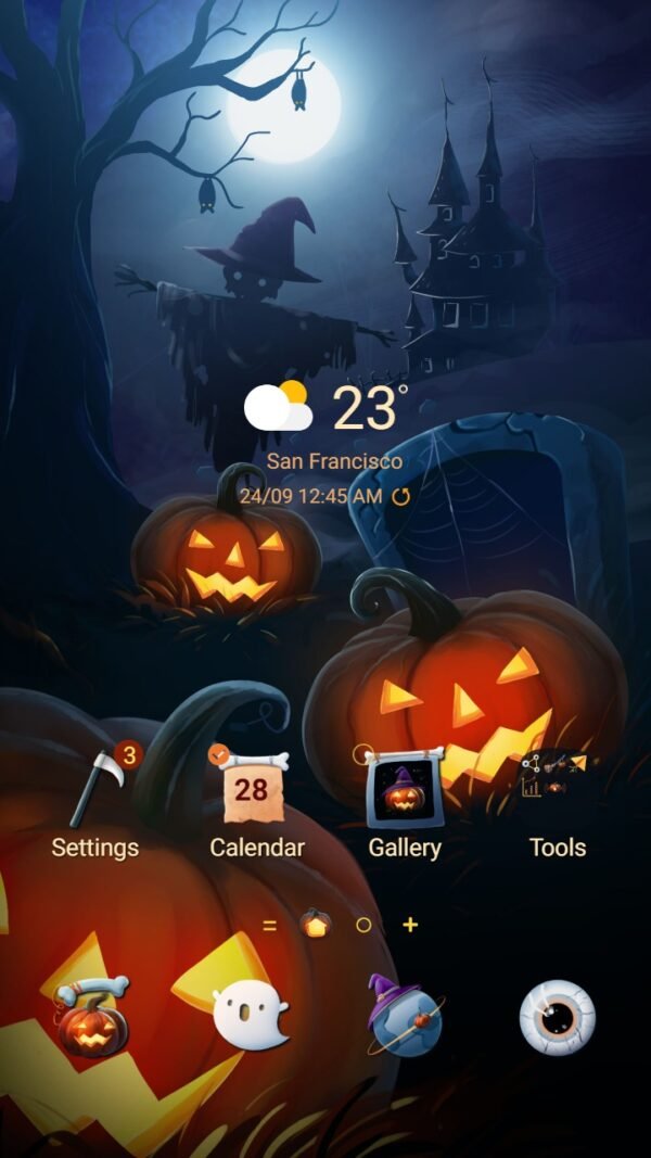 Samsung Themes: ❤️Mun❤️ Scary pumpkin ~❤️ Premium Theme the horror of pumpkins