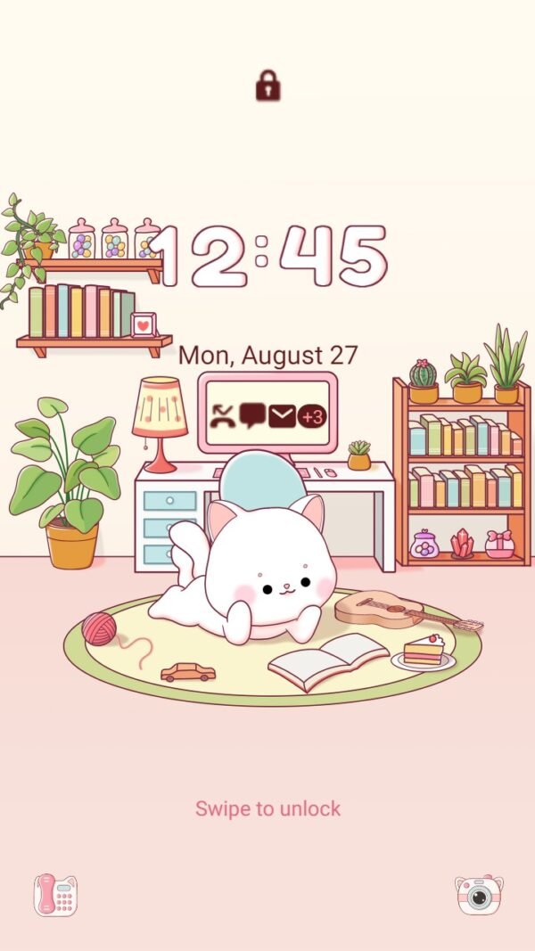 Samsung Themes: ❤️Mun❤️ Lovely Kitten house ~❤️ Premium Theme cute neat pink cat house - Image 2