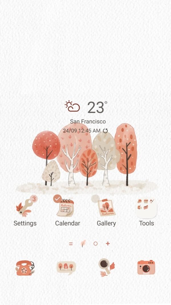 Samsung Themes: ❤️Mun❤️ Autumn Trees ~❤️ Premium Theme rows of colorful autumn trees