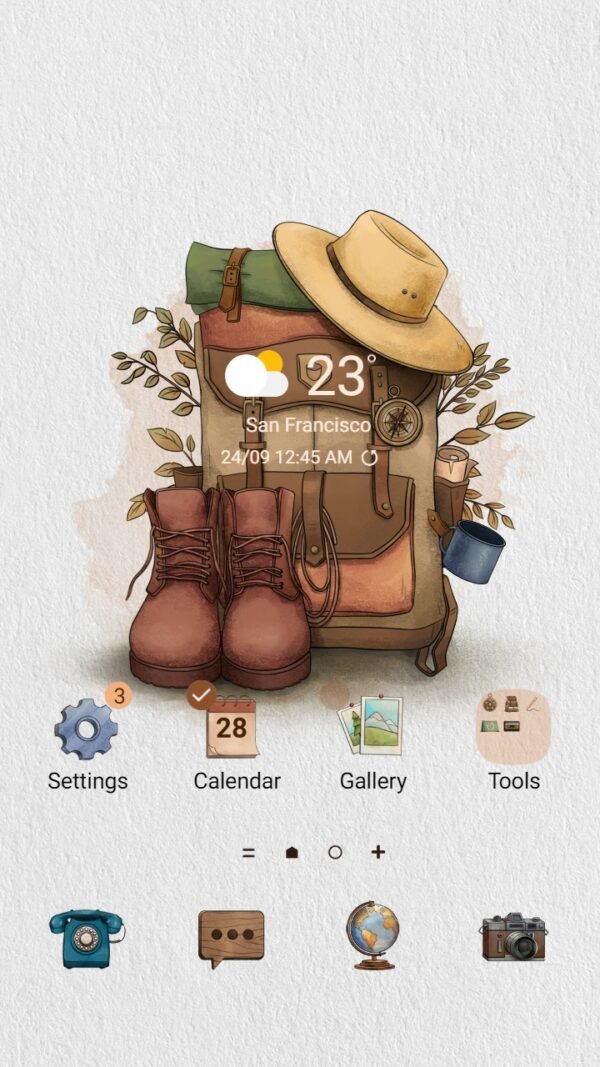 Samsung Themes: ❤️Mun❤️ Backpack Travel ~❤️ Premium Theme up up and go camping