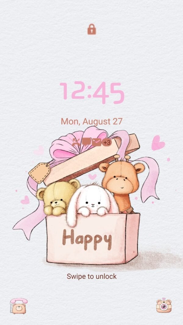 Samsung Themes: ❤️Mun❤️ Teddy Bears are in the box ~❤️ Premium Theme open the box and be greeted by soft cuteness - Image 2