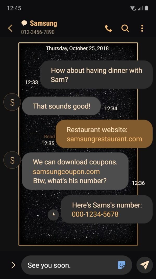 Samsung Themes: ❤️Mun❤️ Golden Galaxy Night ~❤️ Premium Theme the night sky with sparkling gold dust - Image 4