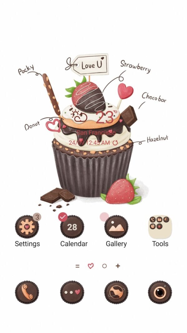Samsung Themes: ❤️Mun❤️ Choco Cupcake Bliss ~❤️ Premium Theme cupcake made with sweet chocolate