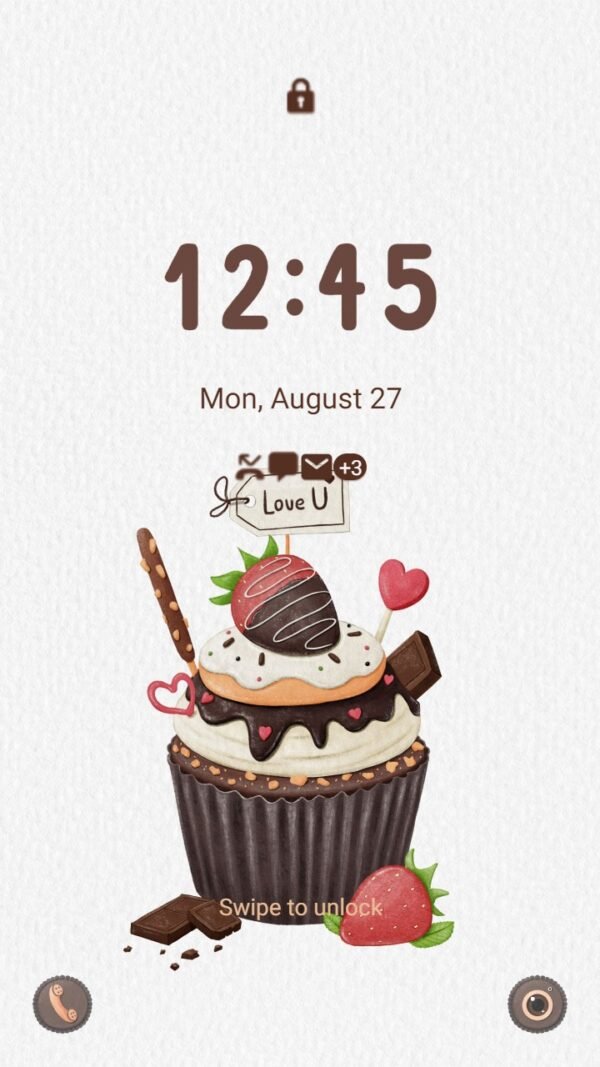 Samsung Themes: ❤️Mun❤️ Choco Cupcake Bliss ~❤️ Premium Theme cupcake made with sweet chocolate - Image 2