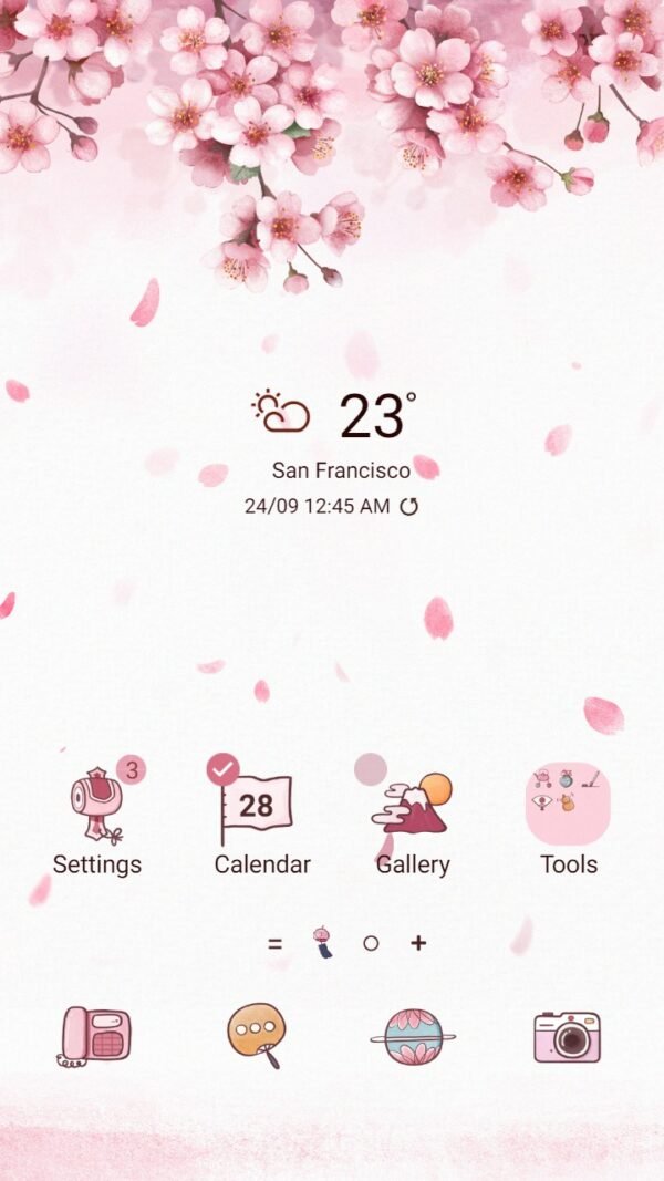 Samsung Themes: ❤️Mun❤️ Cherry blossoms ~❤️ Premium Theme pale pink cherry blossom petals