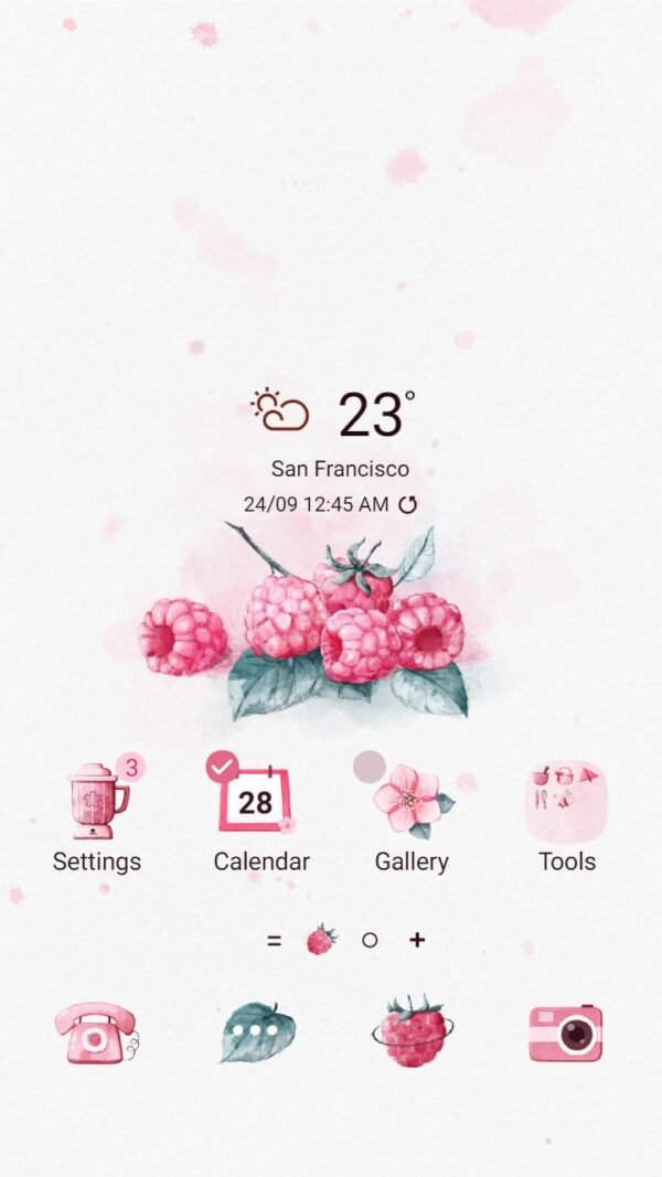 Samsung Themes: ❤️Mun❤️ Sweet Raspberry ~❤️ Premium Theme the lightness and sweetness of raspberries