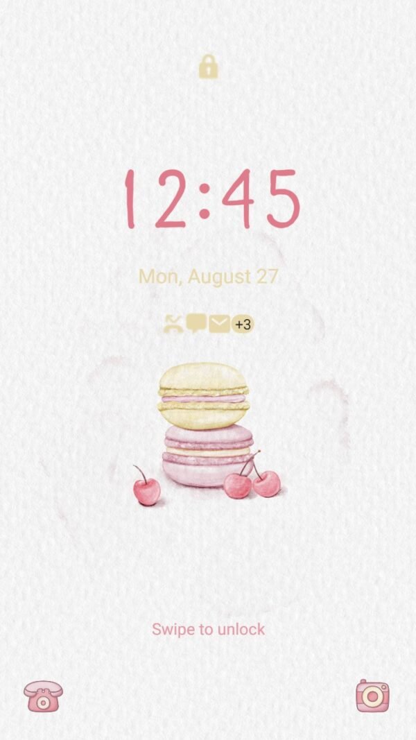 Samsung Themes: ❤️Mun❤️ Pastel Macarons ~❤️ Premium Theme delicious macarons and sweet cherry - Image 2