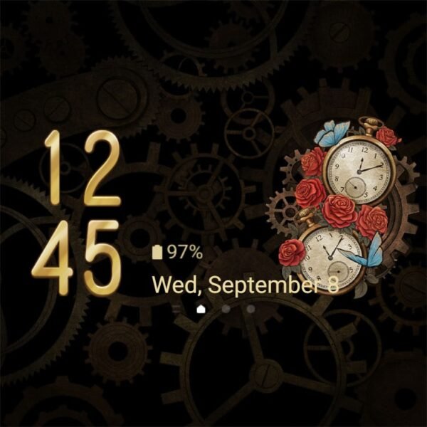 Samsung Themes: ❤️Mun❤️ Vintage Pocket watch ~❤️ Premium Theme a vintage pocket watch meets the beauty of a rose - Image 8