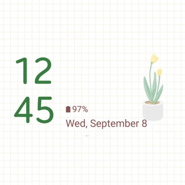 Samsung Themes: ❤️Mun❤️ Little Green ~❤️ Premium Theme simple tiny flower - Image 8