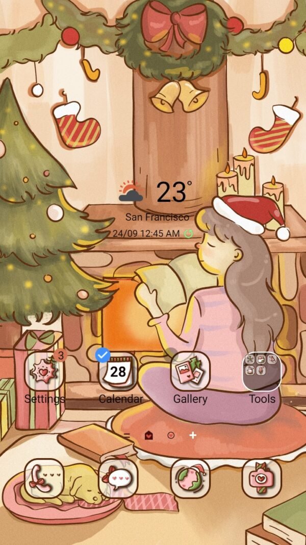 Samsung Themes: ❤️Mun❤️ Warm Christmas ~❤️ Premium Theme relax in a warm room