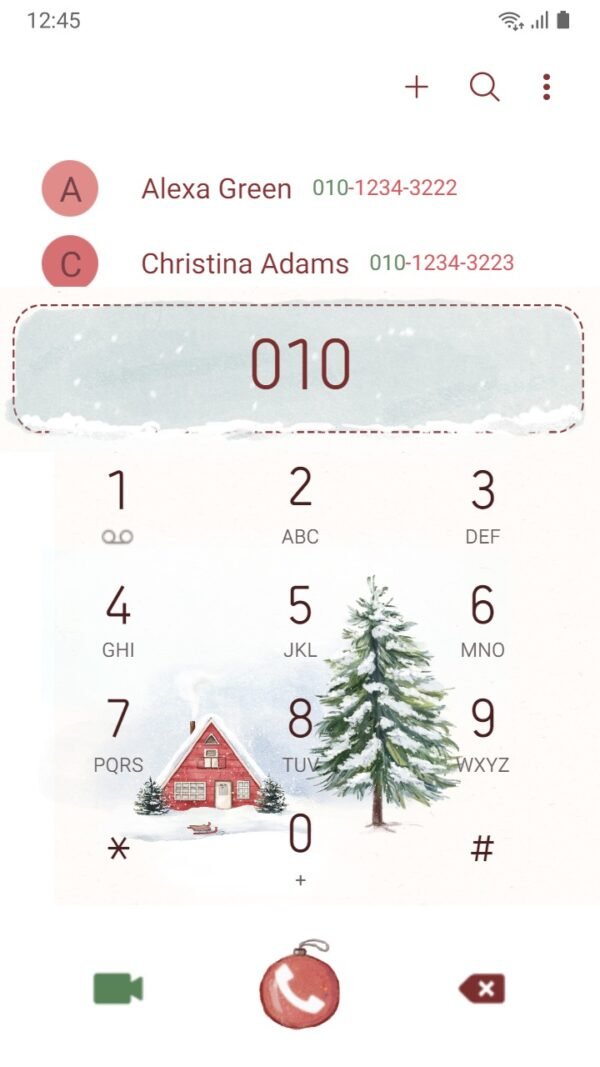 Samsung Themes: ❤️Mun❤️ Snowy House Serenity ~❤️ Premium Theme the red house stands out among the white snow - Image 3