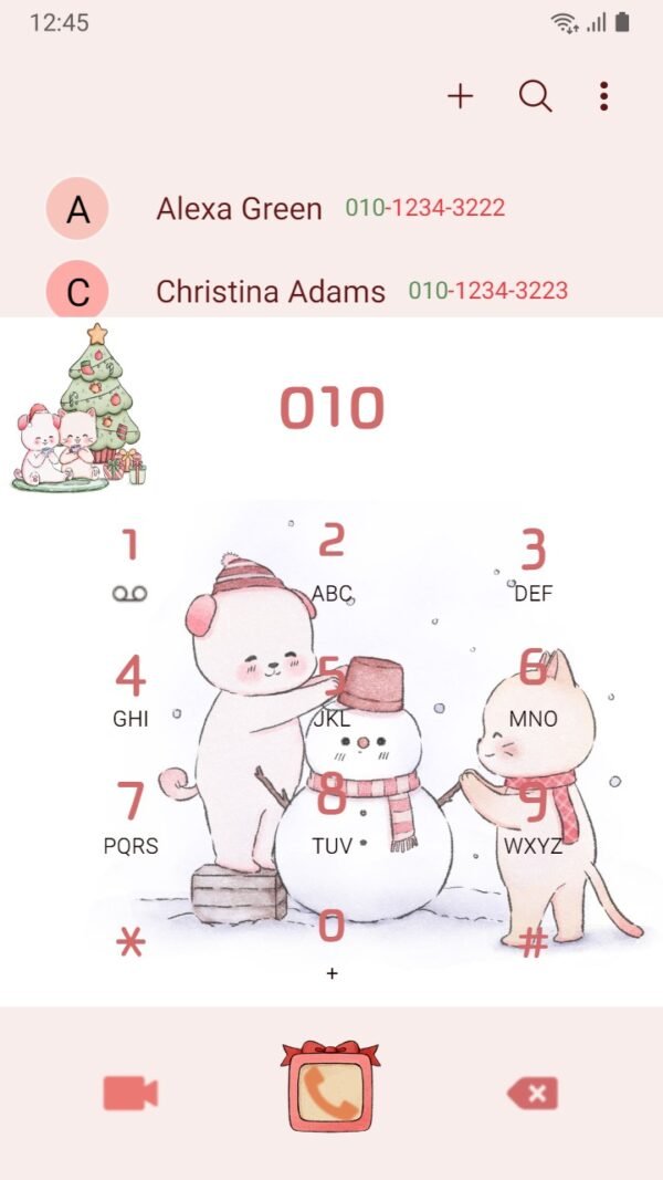 Samsung Themes: ❤️Mun❤️ Cat and Dog in Noel ~❤️ Premium Theme dog and cat create a snowman together - Image 3