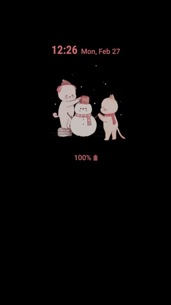 Samsung Themes: ❤️Mun❤️ Cat and Dog in Noel ~❤️ Premium Theme dog and cat create a snowman together - Image 7