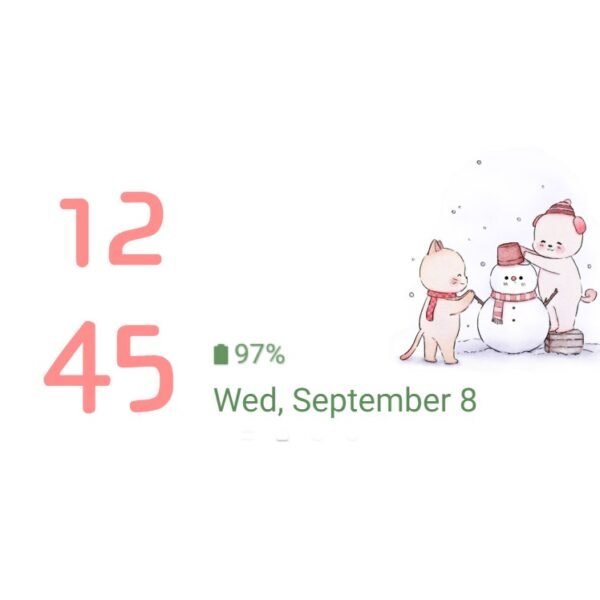 Samsung Themes: ❤️Mun❤️ Cat and Dog in Noel ~❤️ Premium Theme dog and cat create a snowman together - Image 8