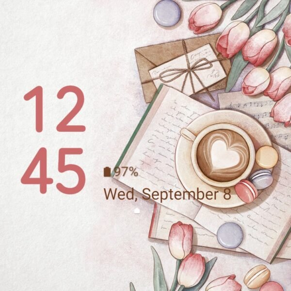 Samsung Themes: ❤️Mun❤️ Tea break time ~❤️ Premium Theme reading books, drinking coffee and eating macarons - Image 8