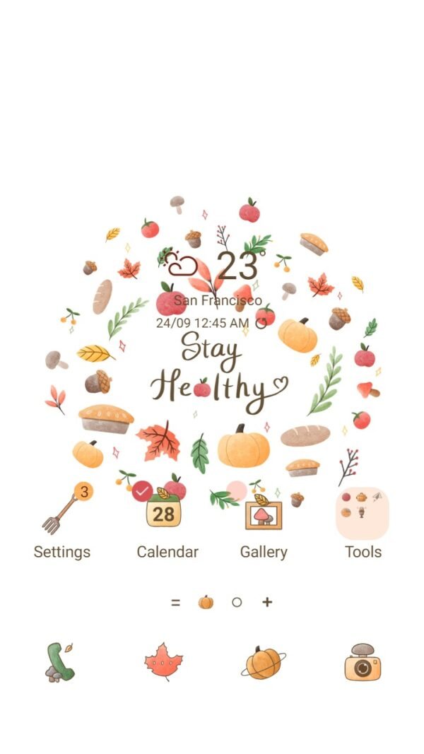 Samsung Themes: ❤️Mun❤️ Stay Healthy ~❤️ Premium Theme simple items of the healthy