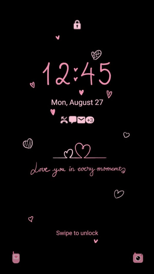 Samsung Themes: ❤️Mun❤️ Black Heart rate ~❤️ Premium Theme love in every moment dark mode - Image 2