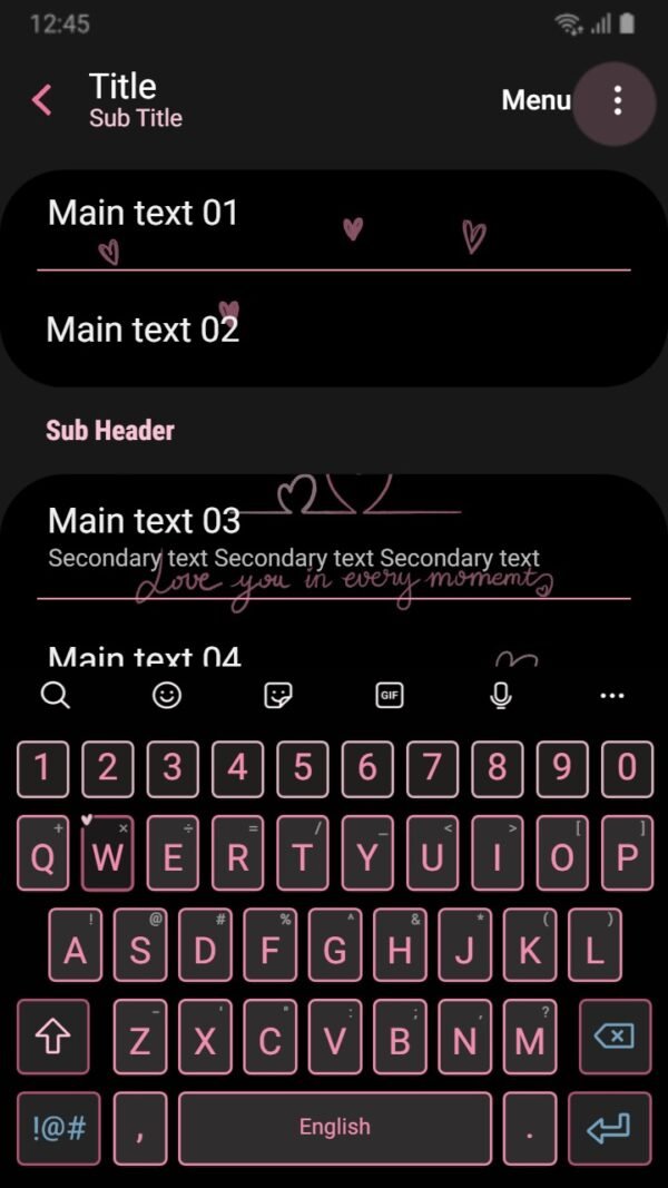 Samsung Themes: ❤️Mun❤️ Black Heart rate ~❤️ Premium Theme love in every moment dark mode - Image 6