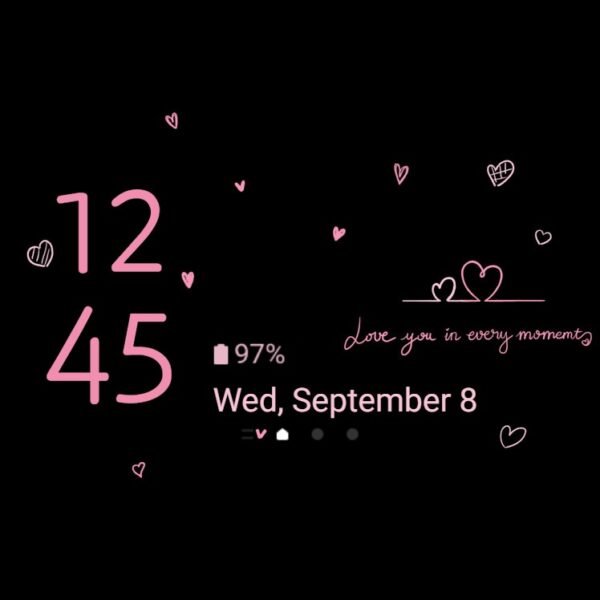 Samsung Themes: ❤️Mun❤️ Black Heart rate ~❤️ Premium Theme love in every moment dark mode - Image 8