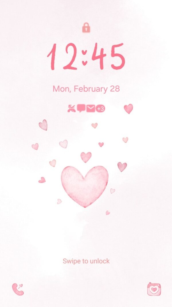 Samsung Themes: ❤️Mun❤️ Love Theme ~❤️ Premium Theme sweet pink hearts on the screen - Image 2