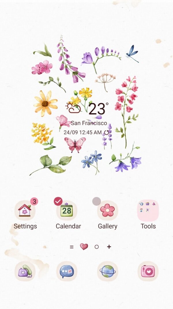 Samsung Themes: ❤️Mun❤️ Colorful Flowers ~❤️ Premium Theme beautiful flowers and butterflies