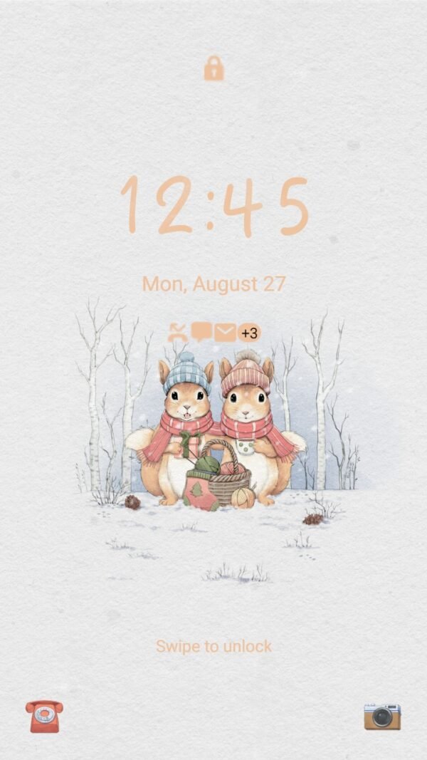 Samsung Themes: ❤️Mun❤️ Red Squirrel Couple ~❤️ Premium Theme the cuteness of the small animal couple - Image 2