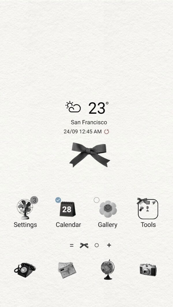 Samsung Themes: ❤️Mun❤️ Simple Black Ribbon ~❤️ Premium Theme classic sophistication