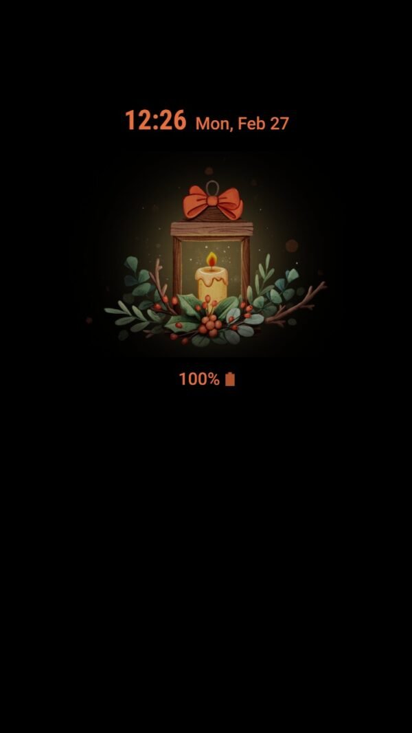 Samsung Themes: ❤️Mun❤️ Cozy Christmas Candlelight ~❤️ Premium Theme candle lit in the middle of the night - Image 7