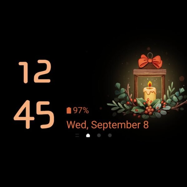 Samsung Themes: ❤️Mun❤️ Cozy Christmas Candlelight ~❤️ Premium Theme candle lit in the middle of the night - Image 8