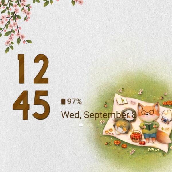 Samsung Themes: ❤️Mun❤️ Picnic on the grass ~❤️ Premium Theme duck and fox go picnic together - Image 8