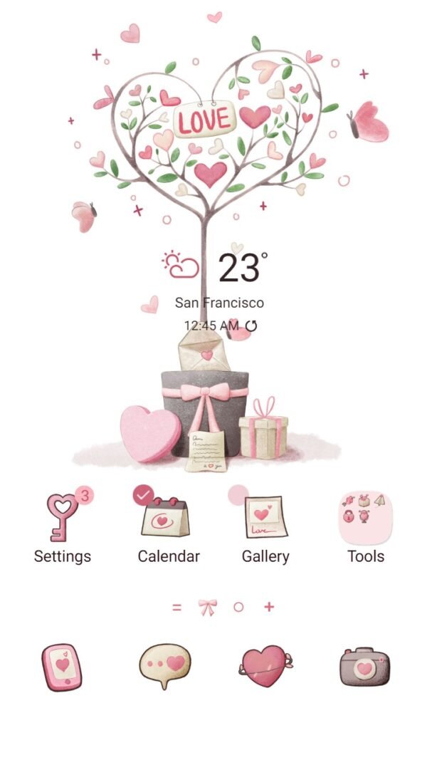 Samsung Themes: ❤️Mun❤️ Love Tree ~❤️ Premium Theme heart shaped tree