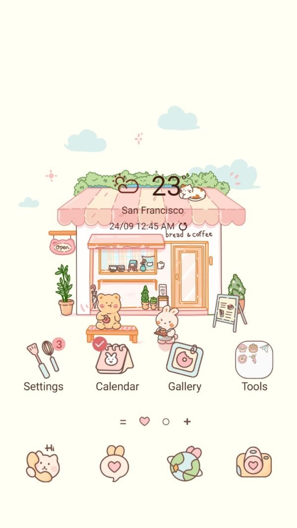 Samsung Themes: ❤️Mun❤️ Cute coffee corner ~❤️ Premium Theme cute little coffee shop in pastel colors