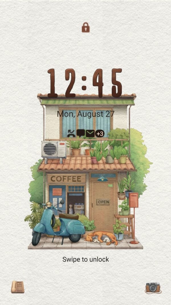 Samsung Themes: ❤️Mun❤️ Vintage Mini Coffee Shop ~❤️ Premium Theme the coffee shop has a simple style - Image 2