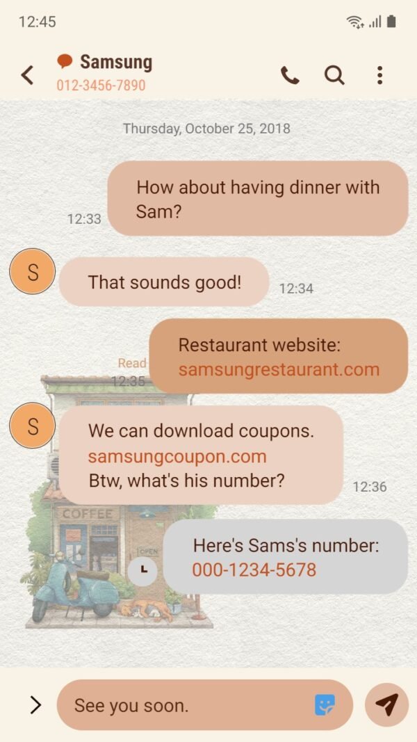 Samsung Themes: ❤️Mun❤️ Vintage Mini Coffee Shop ~❤️ Premium Theme the coffee shop has a simple style - Image 4