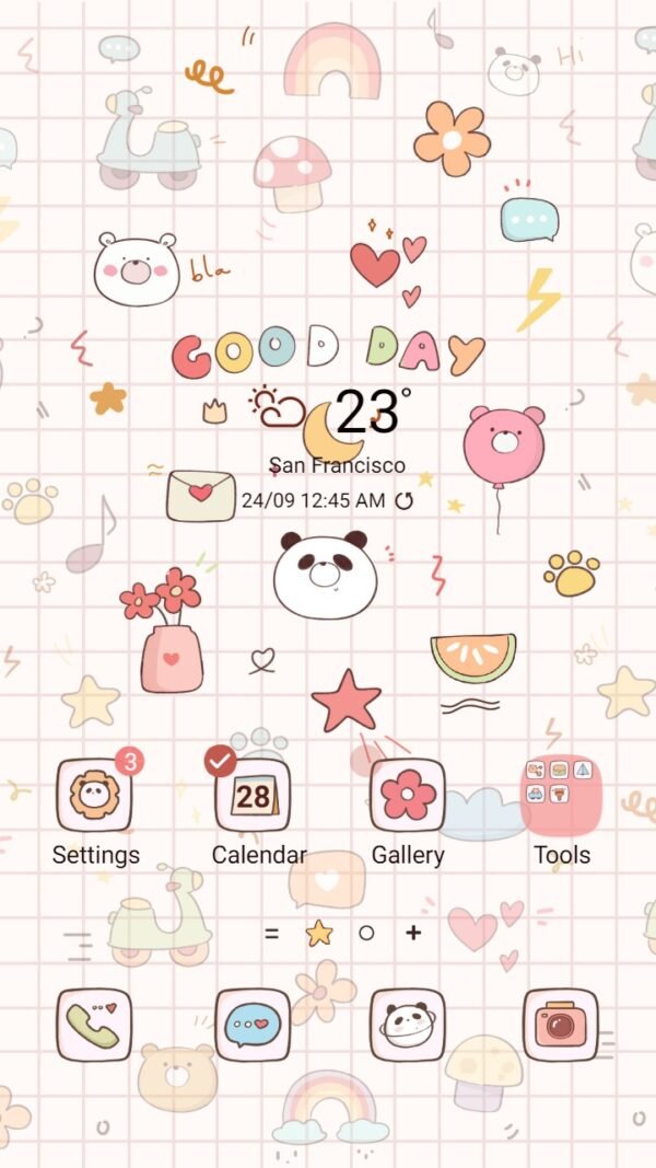 Samsung Themes: ❤️Mun❤️ Cute Items ~❤️ Premium Theme lovely bear icons