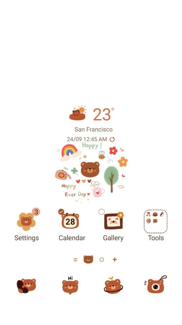 Samsung Themes: ❤️Mun❤️ Charm Bear ~❤️ Premium Theme with the delightful charm of this bear