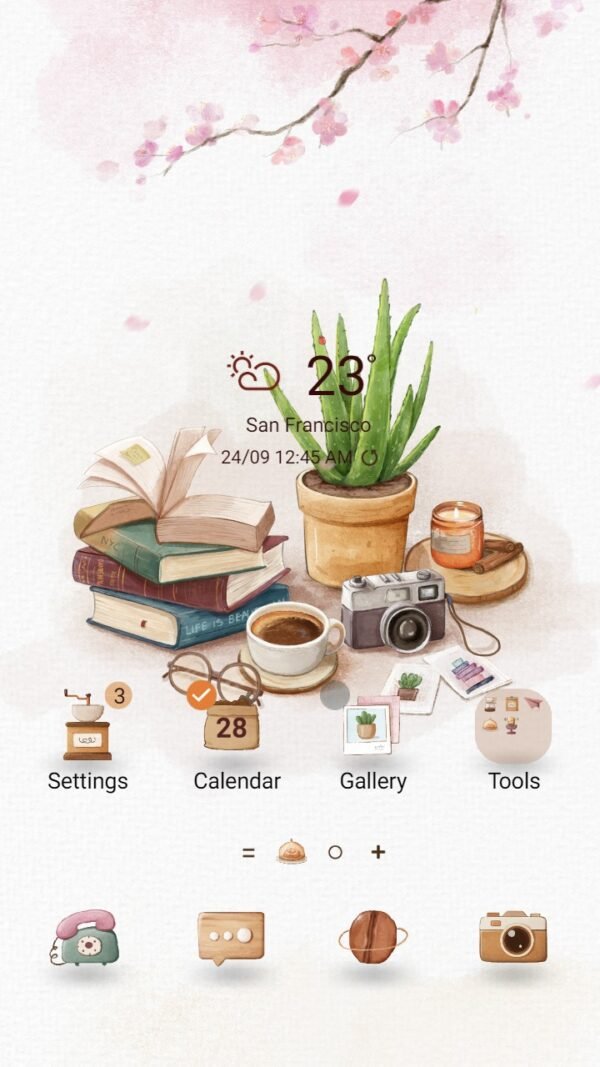 Samsung Themes: ❤️Mun❤️ Coffee classics and Literary charm ~❤️ Premium Theme read books and drink coffee to relax