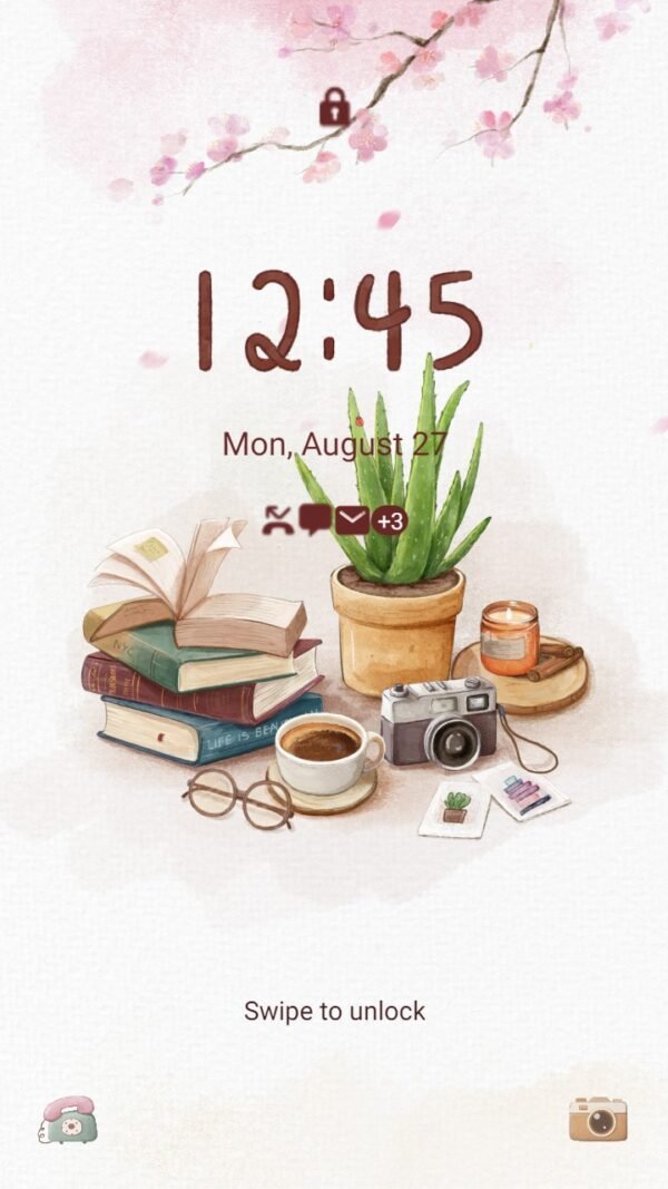 Samsung Themes: ❤️Mun❤️ Coffee classics and Literary charm ~❤️ Premium Theme read books and drink coffee to relax - Image 2