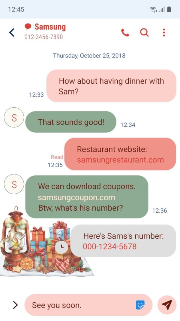 Samsung Themes: ❤️Mun❤️ Snowman couple ~❤️ Premium Theme about a snowman couple celebrating Christmas together - Image 4