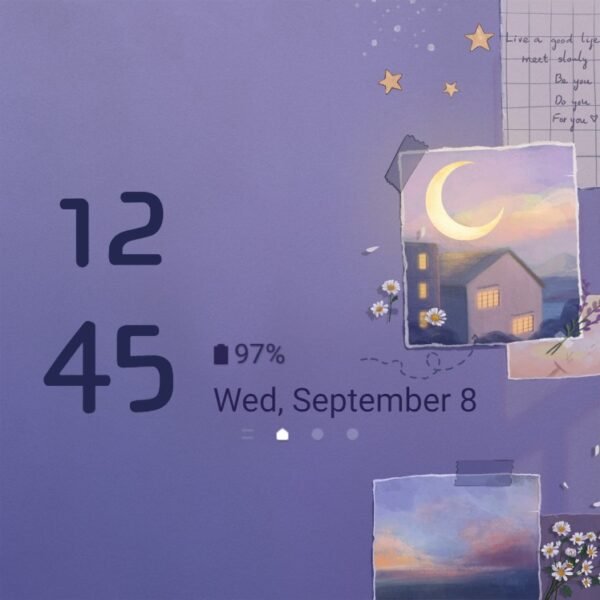 Samsung Themes: ❤️Mun❤️ Dreamy Purple Moonlight ~❤️ Premium Theme the night sky takes on a captivating shade of purple - Image 8