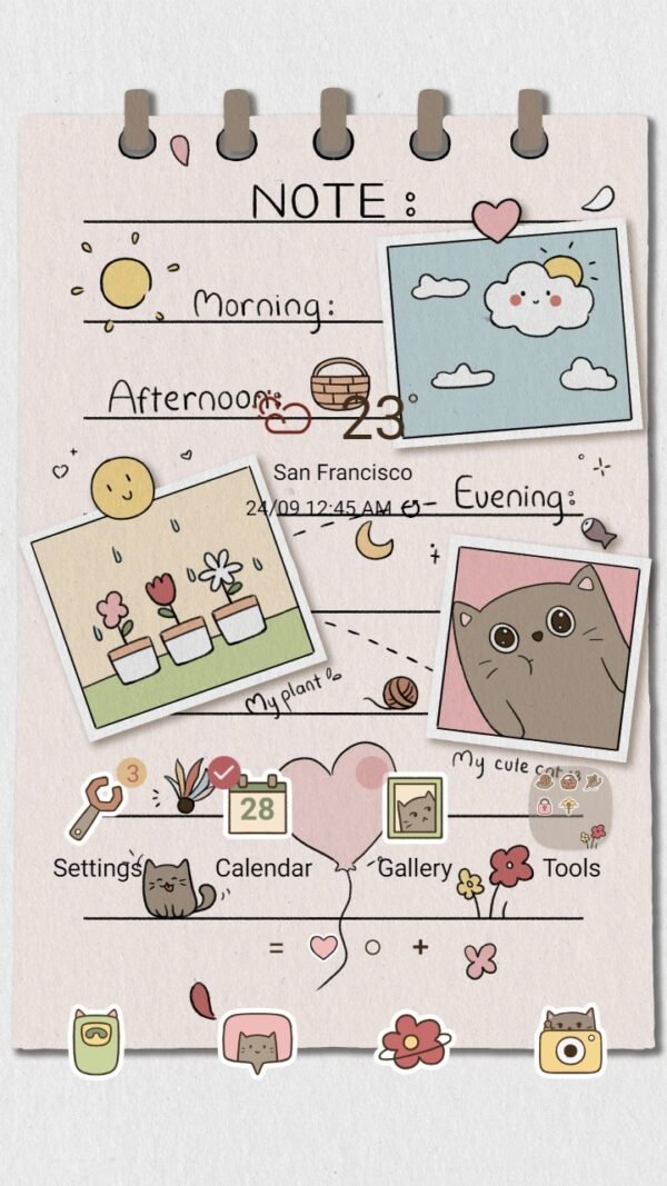 Samsung Themes: ❤️Mun❤️ Cute Sticky Notes ~❤️ Premium Theme make notes and reminders a little more delightful