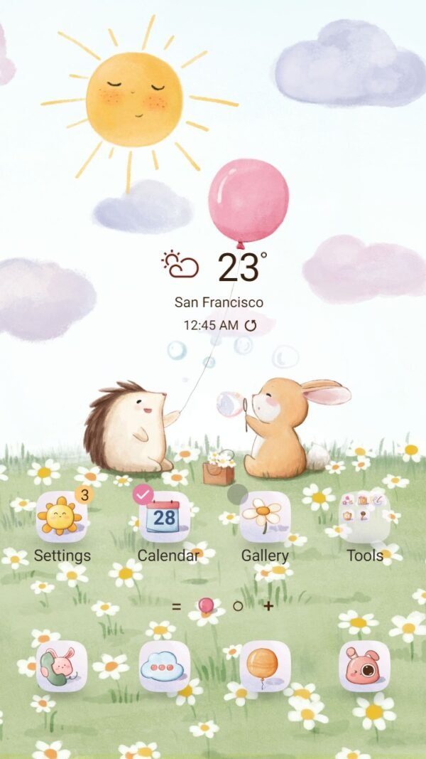 Samsung Themes: ❤️Mun❤️ Rabbit and Hedgehog ~❤️ Premium Theme confide in each other under the sunshine