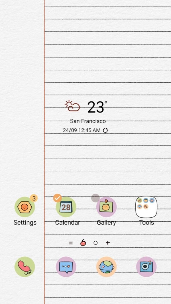 Samsung Themes: ❤️Mun❤️ Simple Icon ~❤️ Premium Theme simple wallpaper but with lovely icons