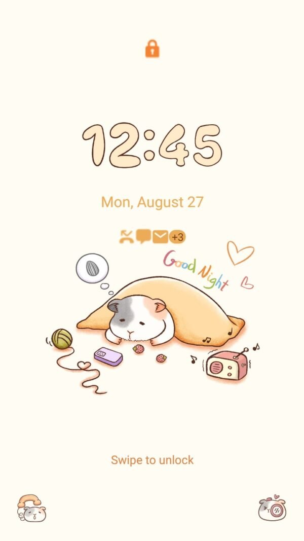 Samsung Themes: ❤️Mun❤️ Chill with Hamster ~❤️ Premium Theme enjoy your free time with your hamster - Image 2